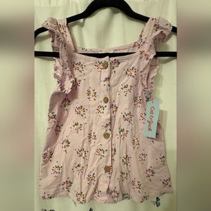 Cat & Jack Pink Floral Button-Down Dress